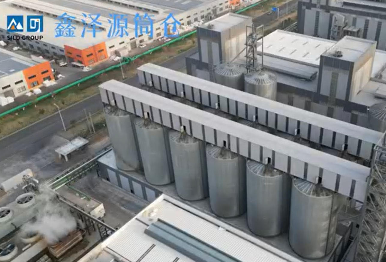 螺旋式钢板仓存储炭素石油焦案例（2千吨*12座）