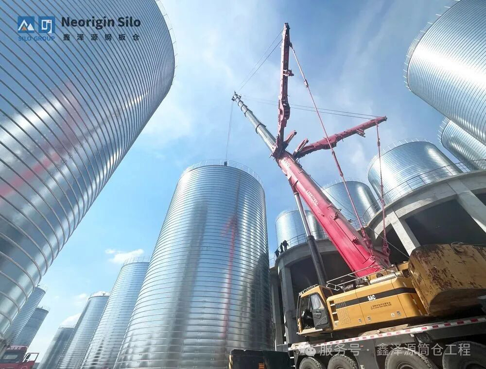 鑫泽源承建山东合丰科技石油焦钢板仓-施工效率高获赞誉
