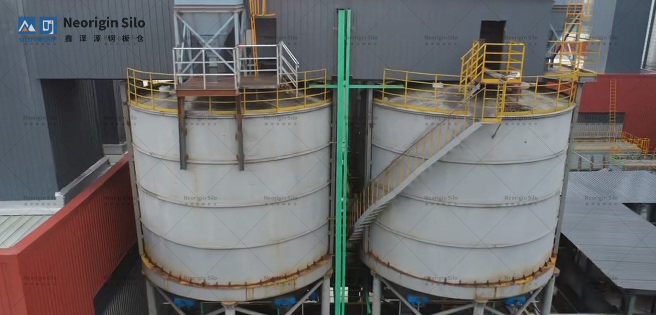 螺旋式煅烧石油焦钢板仓