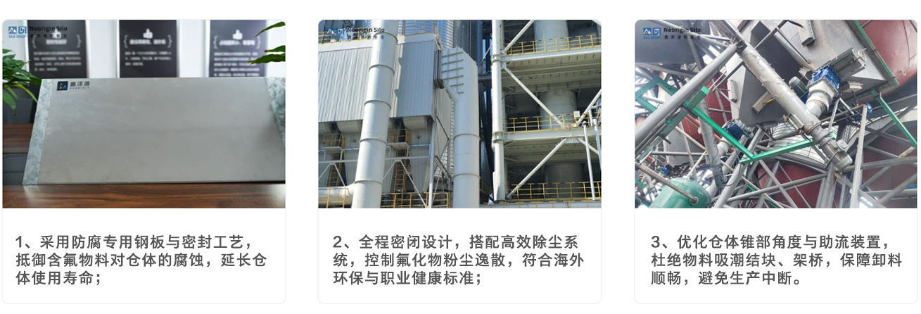 螺旋式载氟氧化铝钢板仓核心用途